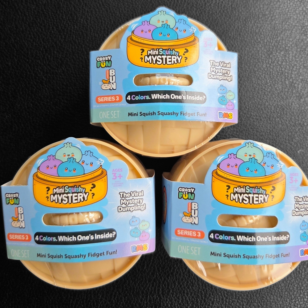 Mini Squishy Mystery Dumpling Kids Fidget Toy (3-Pack)